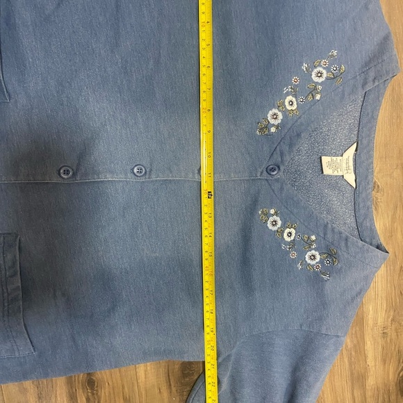 Northern Reflections Blue Embroidered Floral Cardigan - Picture 7 of 7